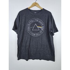 Pink Floyd Mens Gray Short-Sleeved Large T-Shirt Dark Side Of The Moon Vintage